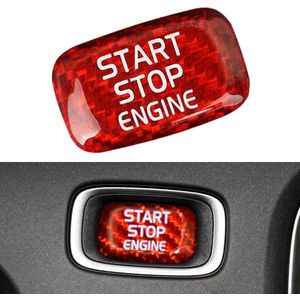 Auto Motor Start Stop Button Sticker Decoratie Voor Volvo V40 V60 S60L S60 XC60 S80L Rood/Black Real Carbon fiber
