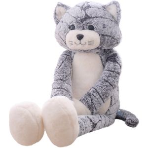 CJYP 50-130CM Leuke Zachte Lange Kat Vriendje Kussen Knuffels Gevulde Pauze Kantoor Dutje Slaap Kussen Kussen Gift Pop Voor Kinderen Meisjes Grijze Kat 50cm