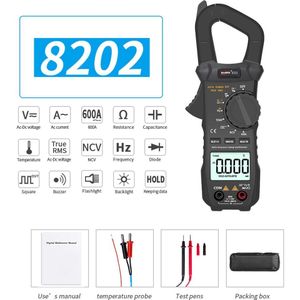 Winapex 8202 8203 Draagbare Pocket Multimeter 6000 Counts True Rms Digitale Stroomtang Met Vierkante Wave Output