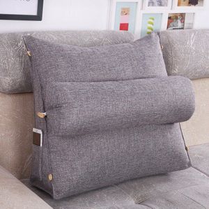 Stereo Wedge Vorm Rugleuning Kussen Verstelbare Wasbare Katoen Linnen Sofa Taille Kussens Bed Rest Moederschap Ligstoel Kussens