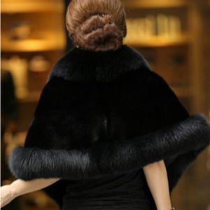 Vrouwen Winter Casual Gelegenheid Wrap Bruids Wrap Jassen Winter Warm Faux Fur Bruiloft Jas