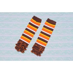 Baby oranje bruin gestreepte ruffle beenwarmers meisjes jongen Halloween been warmer sokken mode knie pads