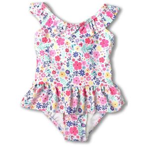 Kinderen Een Stuk Badpak 2-7 Y Baby Meisje Badmode Met Kleine Bloemen Patroon Kinderen Zandstrand Dragen kind Badpak