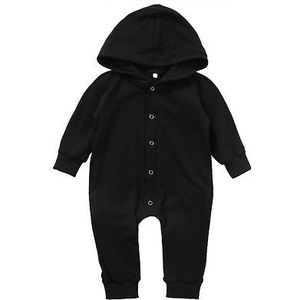 Zwarte hooded Baby Rompertjes Herfst Pasgeboren Baby Kleding Katoenen Baby Boy Kleding Sets Lente Baby Jongen Roupa Zuigeling Jumpsuits