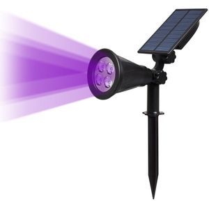 T-SUNRISE LED Solar Spotlight 2-in-1 Waterdichte Landschap Licht Wandlamp Verstelbare voor Yard Tuin Oprit Paars kleur