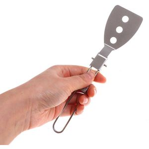 Mini Roestvrij Staal Vouwen Spatel Voedsel Turner Outdoor Camping Reizen Vissen Wandelen Bbq Koken Schop Koken Accessoires