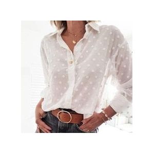 Womens Tops En Blouses Elegante Lange Mouwen Witte Ol Shirt Dames Stip Chemise Femme Blusa Feminina Streetwear