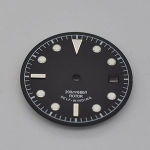 Horloge Onderdelen, 30.4mm Zwart Steriele Wijzerplaat Rose Goud/wit Marks voor Unitas ETA 2824 2836 Automatische Beweging