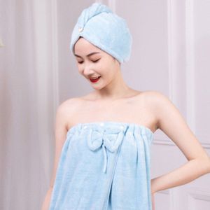Leuke Boog Badhanddoek + Haar Handdoek + Haarband 3Pcs Vrouwen Microfiber Bathing Badjas Absorberende Microfiber Douche set Snel Droog
