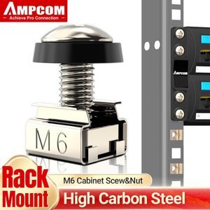 AMPCOM M6 x 16 mm rekgemonteerde kooimoeren, schroeven en ringen voor rackgemonteerde serverkast, rackgemonteerde serverplanken, routers