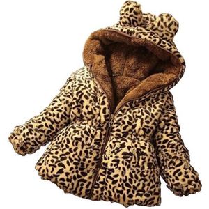 CROAL CHERIE Warm Winter Thicken Jas Voor Tiener Meisjes Luipaard Fleece Fluwelen Kinderen Meisjes Winter Jas Kinderen Kleding