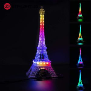 Usb 5V Romantische Mini Eiffeltoren WS2812B Rgb 48 Leds Bureau Slaapkamer Nachtlampje Tafellamp Voor Kind decoratie Parijs Stijl