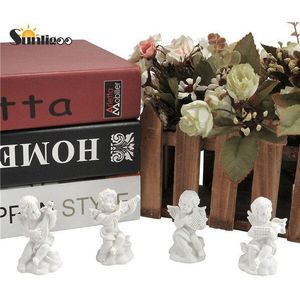 Sunligoo 4pc Mini Leuke Engel Standbeeld Kleine Cupido Figuur Huis & Tuin Decor Muziek Fee Model Schets praktijk Estatua festival