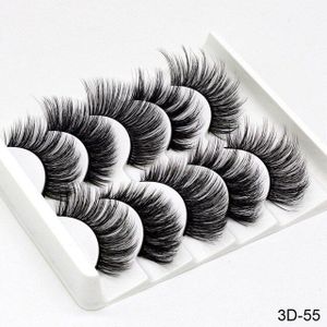 5Pairs 3D Nertsen Haar Valse Wimpers Natuurlijke/Dikke Lange Wimpers Piekerige Make-Up Beauty Extension Gereedschap Sexy Schapen