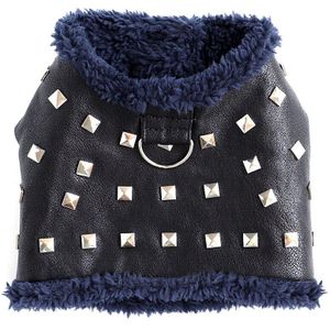 Cool Lederen Harnas Hond Warme Fleece Gewatteerde Honden Kleding Vest Puppy Kat Harnas Vesten Voor Kleine Honden Katten Chihuahua Yorkshire