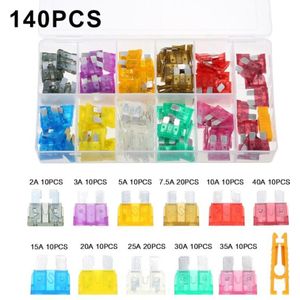 2/3/5/7.5/10/15/20/25/30/35A 60 /100/140pc Auto Truck Blade Zekeringen AMP Plastic Box Assortiment met Clip Auto Blade Type Fuse Set