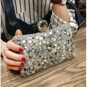 Luxe Mode Diamant Steen Dames Etentje Avondtasje Clutch Bag Purse Vrouwen Crossbody Messenger Bag Flap 3 Kleuren