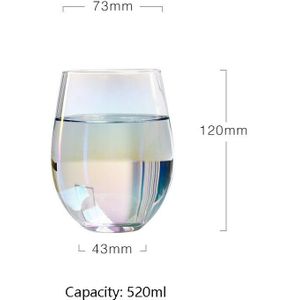 520Ml Crystal Clear Gekleurde Stemless Wijnglazen Creatieve Sterrenhemel Glas Water Cup Sap Koud Drankje Ontbijt Melk cup