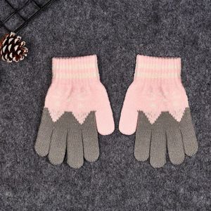 Kinderen Warm Gebreide Handschoenen Winter Dikke Volledige Mitten Vinger Protector