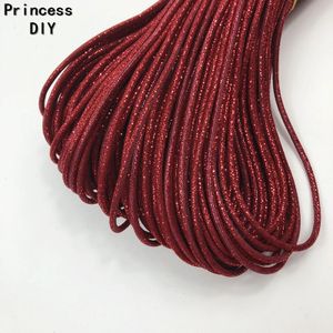 5 m/partij Sieraden Maken Shiny 3mm Ronde Rode Cords Sequin PU Leer Stof Glitter Touw Stirp DIY Armband Choker kraag Materia