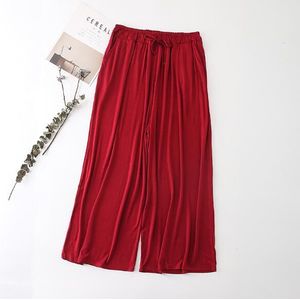 Lente herfst pyjamabroek vrouwen nachtkleding thuis broek losse lounge wear womens pijamas broek wijde pijpen katoen pyjama broek