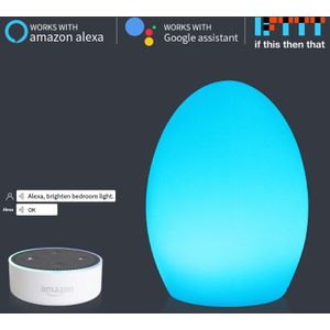 Ellipsvorm Wifi Smart Tafellamp Compatibel Voor Google Home Alexa Voice Control Touch Led Ambient Nachtlampje App Controlled