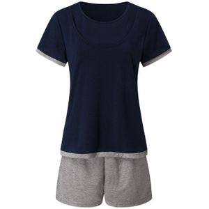 Moederschap Verpleging T-shirt Top + Shorts Set Moederschap Mom Korte Mouw Pyjama Set Moederschap Pyjama Sleep Pant