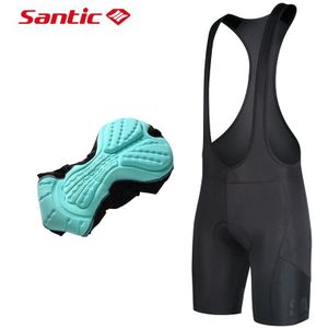 Santic Mannen Broek Zomer Fietsen Bib Shorts 3D Padded Fietsen Mtb Shorts Zomer Road Fiets Bodem Midden-Afstand rijden