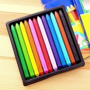 Deli kinderen plastic kleurpotloden 12 kleur driehoek pen student briefpapier olieverfschilderij stok 24 kleur schilderij stok 18 kleur