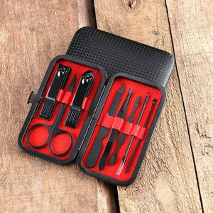 Rood 7-12Pc Schaar Nagelknipper Set Dode Huid Tang Nagel Snijden Tang Pedicure Mes Nail Groef Ontsteking manicure Tool