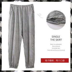 Kleine Plaid Stijl Vrouwen Slaap Bodems 100% Katoen Homewear Broek Slaap Broek M Tot 4XL 100Kg