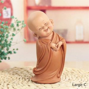 Little Monk Sculptuur Chinese Stijl Hars Hand-Gesneden Boeddha Standbeeld Home Decoratie Accessoires Cadeau Standbeeld Kleine Boeddhabeeld