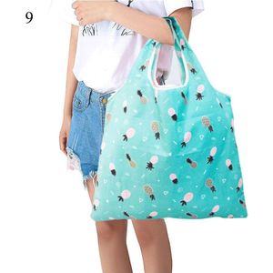 Polyester Opvouwbare Tas Opslag Boodschappentassen Winkelen Ananas Eco Bag Shopping Pouch Herbruikbare Handig Snap Zakken Flamingo