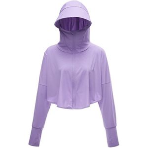 Uv Bescherming Zon Hoodie Voor Vrouwen Upf 50 + Zon-Proof Jas Met Rits Hooded Masker Voor Hardlopen Fietsen vissen Outdoor Jassen