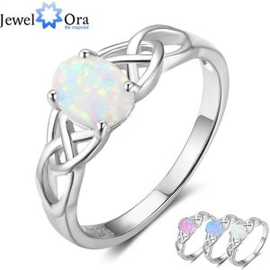 Vrouwen Sieraden 925 Sterling Zilveren Ring Met Ovale Milky Opal Stone Trouwringen Romantische Stijl (Jewelora RI102814)