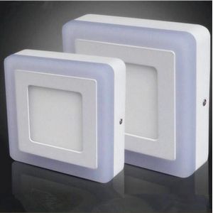 6 W 9 W 16 W 24 W Blauw + Wit Ronde/Vierkante Geen Cut Dubbele Kleur LED Panel licht Opbouw Downlight Led plafondlamp