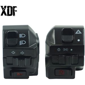 Zwart Universele Aluminium 7/8 "22 MM Motorcycle Schakelaar Stuur Motor Hoorn Richtingaanwijzer Koplamp Control Knoppen