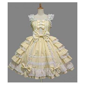 Classic Lolita Jurk Meisje Vrouwen Gelaagde Cosplay Kostuum Katoenen Vintage Jurk Rtro Jurk Voor Meisje 6 Kleuren Beschikbaar