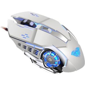 Aula S20 Usb Bedrade Gaming Muis Programmeerbare 2400Dpi Optische Ergonomische Muis Met 4-Kleur Ademhaling Licht Voor Pc laptop