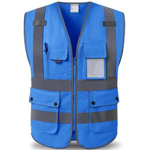 Reflecterende Vest Bouw Techniek Veiligheid Kleding Beschermende Verkeer Waarschuwing Groen Fluorescerend Auto Jas Veiligheid Vest