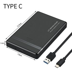 Sata Harde Schijf Behuizing Hdd/Sdd Om USB2.0 3.0 Type C 2.5 Inch Externe Harde Schijf Schijf Voor Game console Hdtv Computer