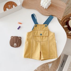 Zomer Mode Baby Jongens Meisjes Kleurrijke Losse Overalls Grote Zakken Bretels Shorts Peuter Kinderen Bib Broek