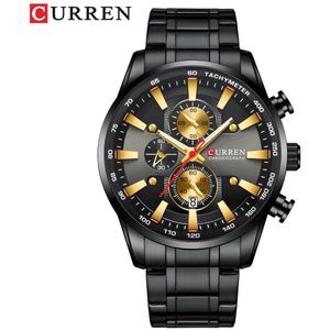 Curren Top Horloge Voor Mannen Quartz Sport Auto Horloge Chronograaf Klok Datum Horloges Rvs Mannelijke Horloge