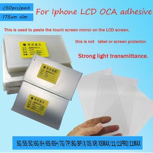 50 Stks/partij 125um Oca Optical Clear Adhesive Voor Apple Iphone 8G 8Plus X Xs Max 11 11Pro Max oca Serie Lijm Touch Screen Glas