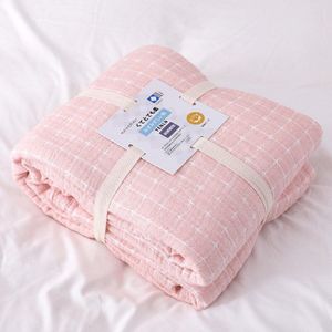 Katoenen handdoek dekbed zacht duurzaam airconditioner quilt katoen gaas volwassen dutje gooi deken en gebreide sofa handdoek