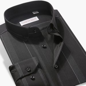 Hoogwaardige Luxe Heren Lange Mouw Gestreept Overhemd Mode Klassieke Button-Down Kraag Zachte Regular Fit smart Casual Shirt