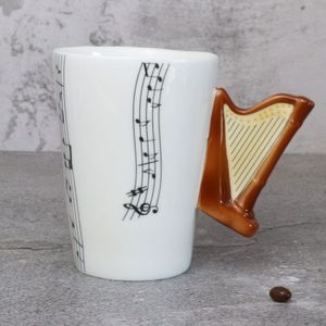 Keramische Muziek Reizen Mok Muzikant Creatieve Koffie Mokken Chinese Bone Voor Piano Drum Gitaar Viool Trompet Harp Lover Leraar