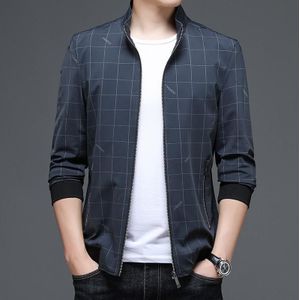 Top Casual Mode Herfst Herfst Stand Kraag Mannen Kleding Jas Plaid Windjack Japanse Winddicht Jassen