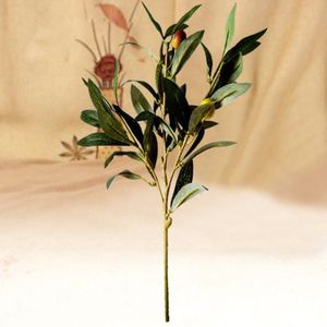 5 Pcs Groene Kunstmatige Olijf Takken Simulatie Plant Boom Olive Leaf Thuis Wedding Decoratieve Boeket Diy Materiaal