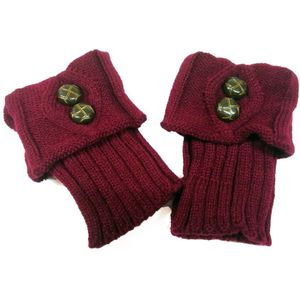 Vrouwen Herfst Winter Casual Dames Beenwarmers Button Crochet Knit Boot Lange Sokken Effen Kleur